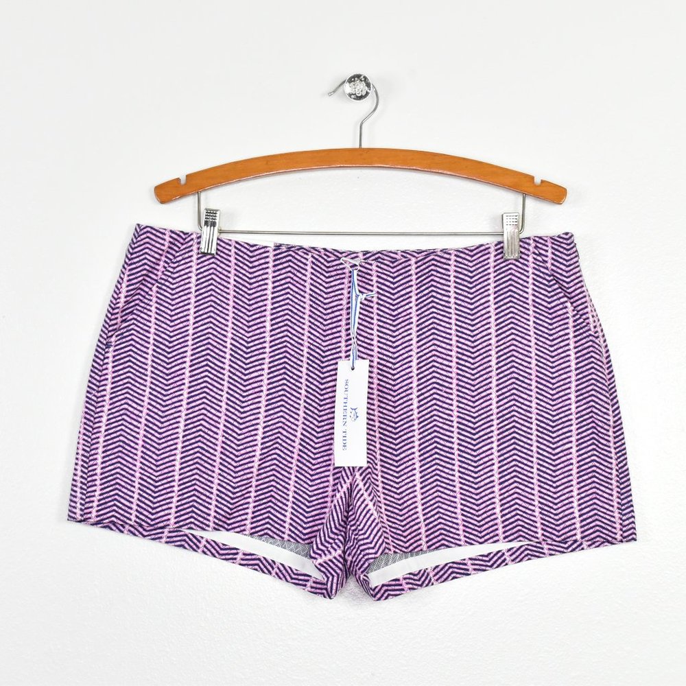 Southern Tide Casual Alice 3" Shorts Size 12 Blue Pink Mid Rise Nautical Preppy